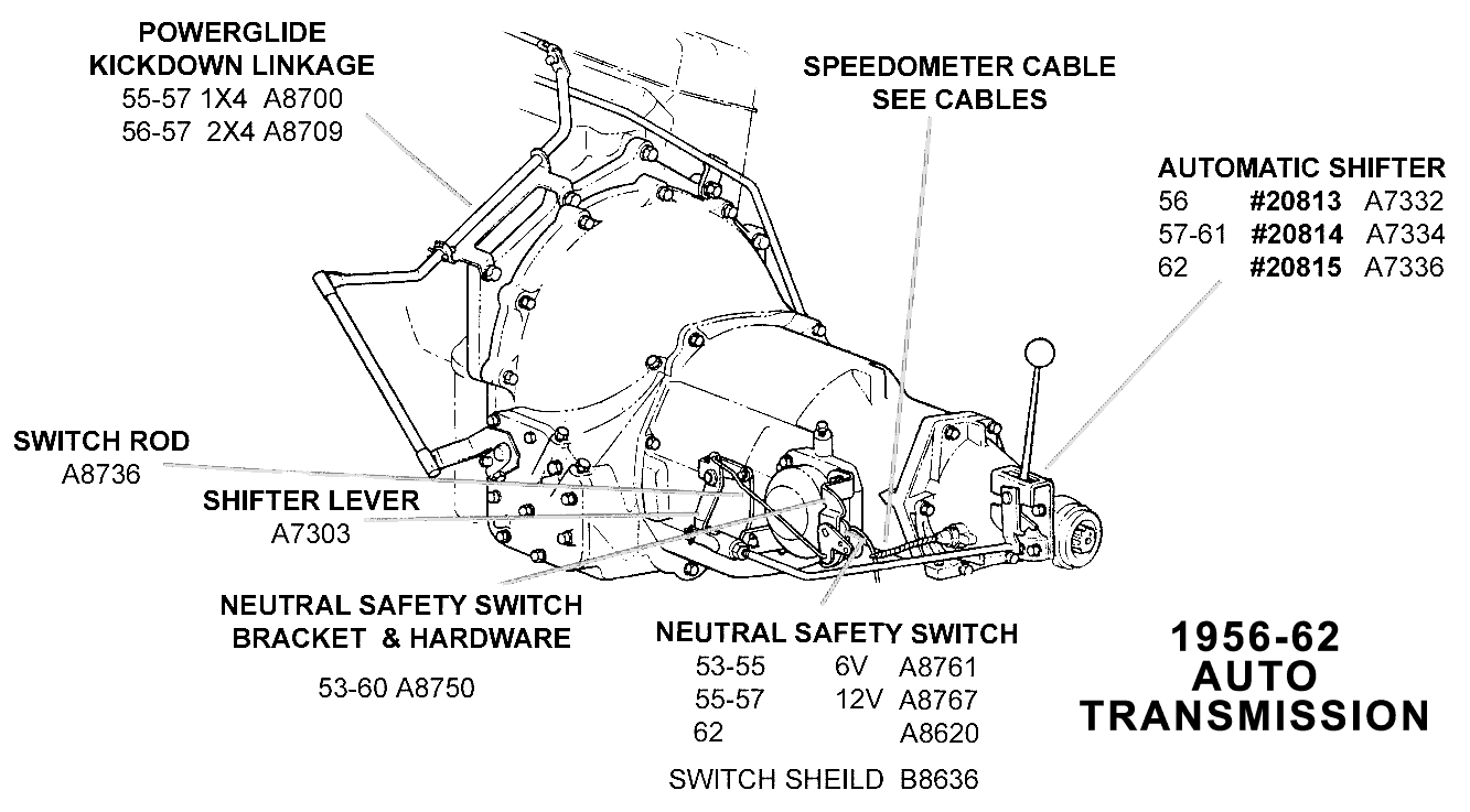 1956-62 Auto Transmission - Diagram View