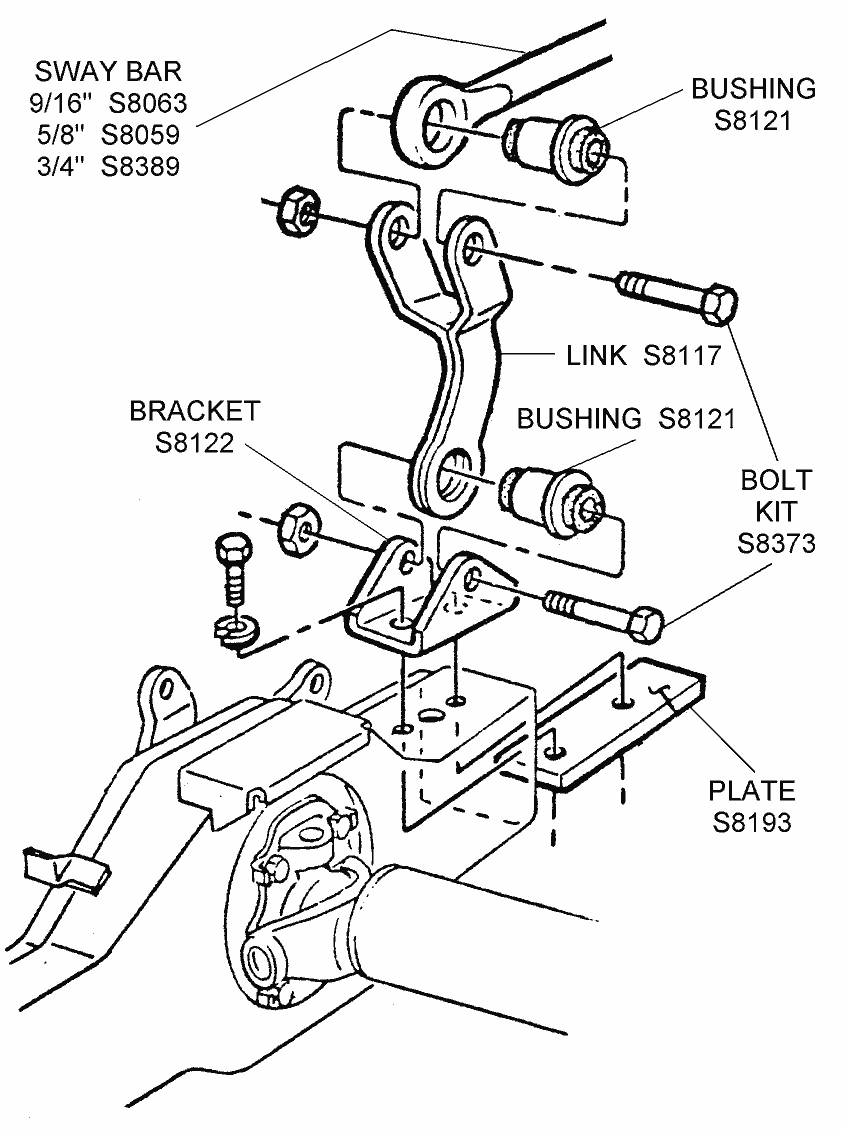 Sway Bar And Related Components - Diagram View
