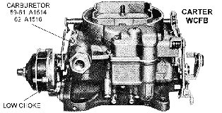 Carter WCFB Carburetor, Low Choke Diagram Thumbnail