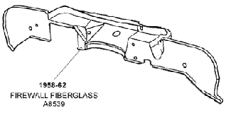 1958-62 Firewall Fiberglass Diagram Thumbnail