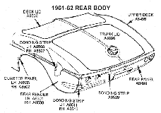1961-62 Rear Body Diagram Thumbnail