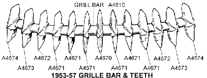 1953-57 Grill Bar & Teeth Diagram Thumbnail