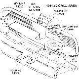 1961-62 Grill Area Diagram Thumbnail