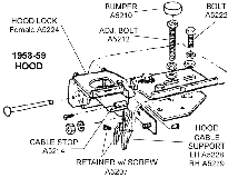 1958-59 Hood Latch Diagram Thumbnail