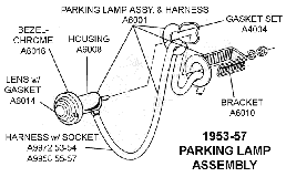 1956-57 Parking Lamp Assembly Diagram Thumbnail