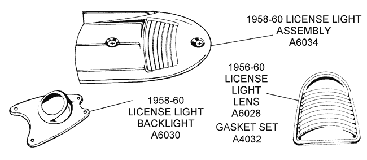1958-60 License Light Assembly Diagram Thumbnail