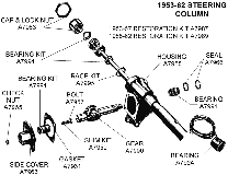 1953-62 Steering Column Diagram Thumbnail