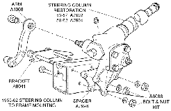 1953-62 Steering Column to Frame Mounting Diagram Thumbnail