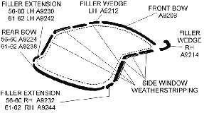 Convertible Top Weatherstripping Diagram Thumbnail