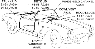 Various Weatherstrip for Convertible Diagram Thumbnail