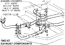 1963-67 Exhaust Components Diagram Thumbnail