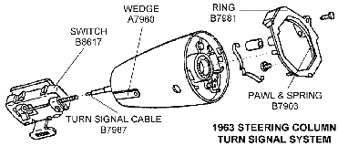 1963 Steering Column Turn Signal System Diagram Thumbnail