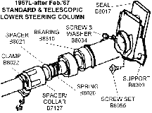 Lower Steering Column (after Feb. 67) Diagram Thumbnail