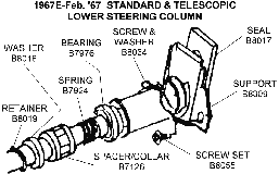 Lower Steering Column (before Feb. 67) Diagram Thumbnail