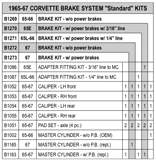 Brake System Standard Kits Diagram Thumbnail