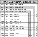 1965-67 396/427 Ignition Shielding Kits Diagram Thumbnail