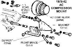 1976-82 AC Compressor Mount Diagram Thumbnail