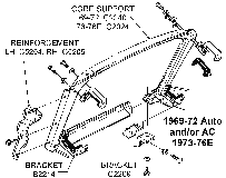 1969-72 Auto Core Support Diagram Thumbnail