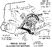 1968-82 327/350 Alternator Support Diagram Thumbnail