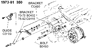 1973-81 350 Alternator Support Diagram Thumbnail