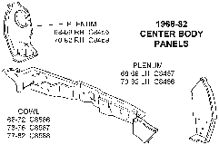 1968-82 Center Body Panels Diagram Thumbnail