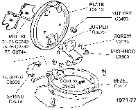 1971-77 Gas Door Assembly Diagram Thumbnail