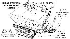 1970-72 Parking and Side Marker Lamps Diagram Thumbnail