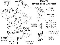 1968-79 Spare Tire Carrier Diagram Thumbnail