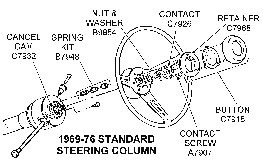 1969-76 Standard Steering Column Diagram Thumbnail