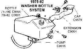 1975-82 Washer Bottle System Diagram Thumbnail