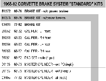 Brake System Standard Kits Diagram Thumbnail