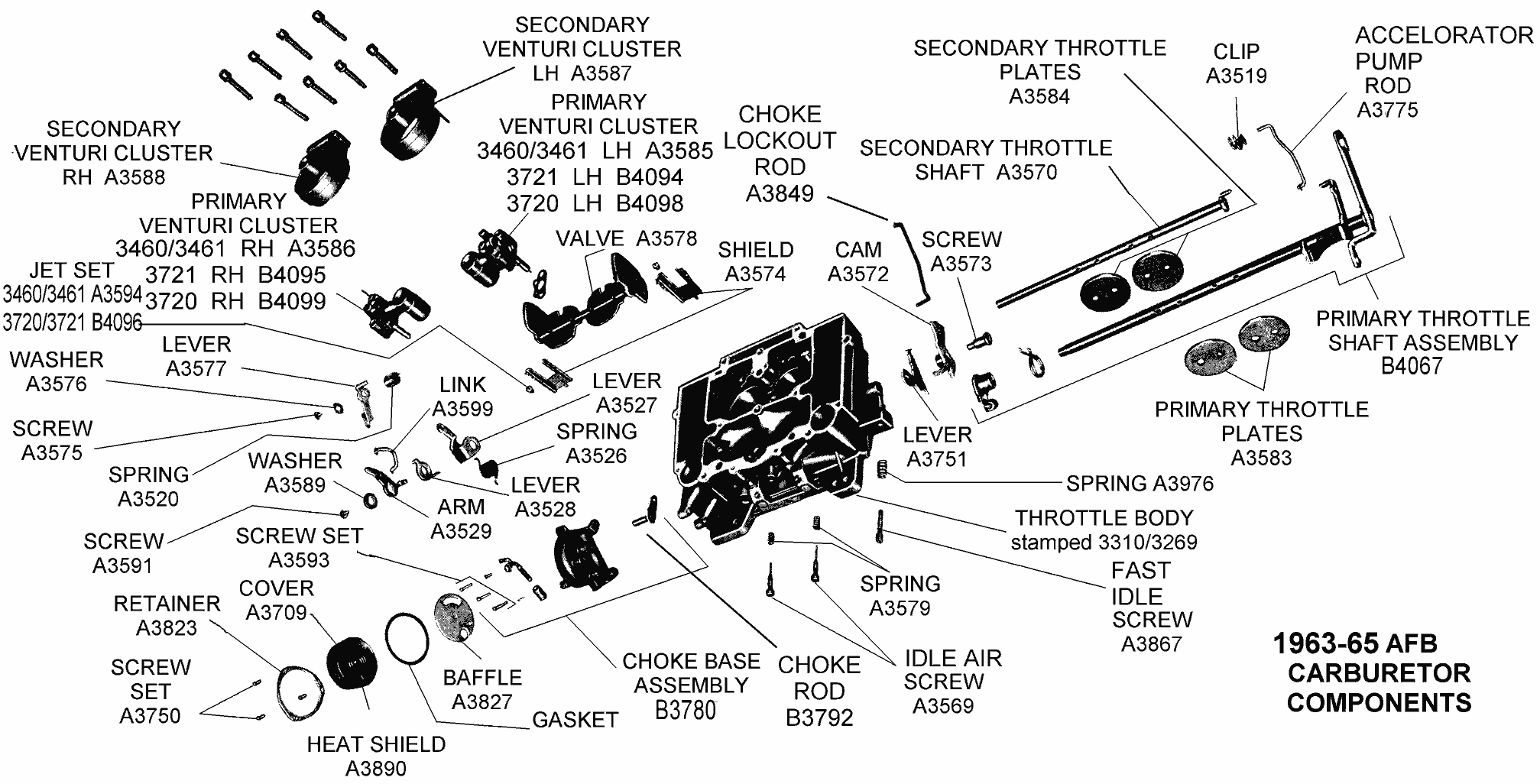 Carter AFB Carburetor Components