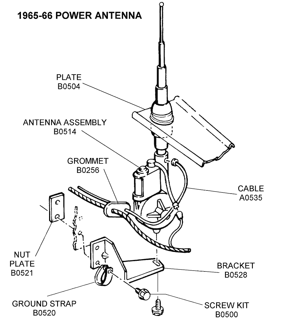 1965-66 Power Antenna - Diagram View